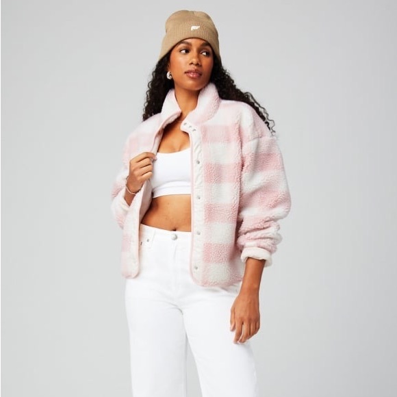 Fabletics Pink Tahoe Teddy Jacket Small NWT - Picture 3 of 7